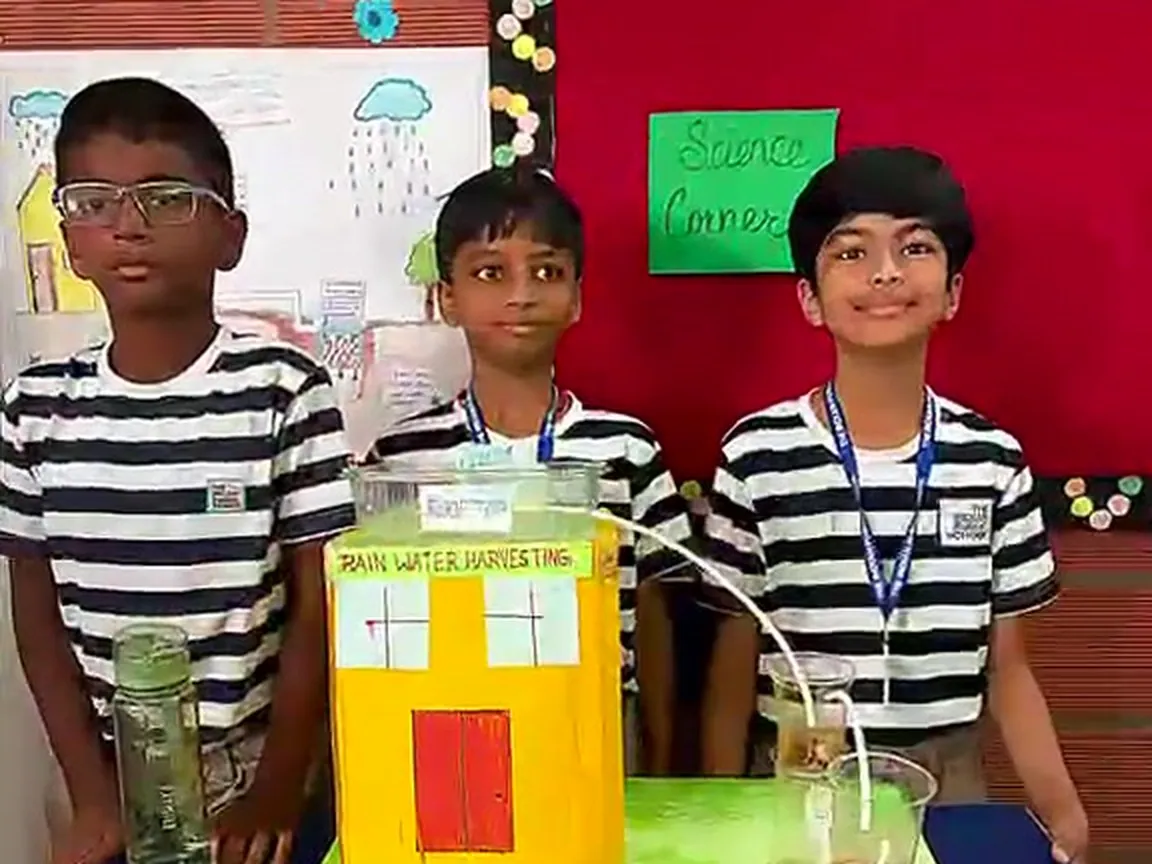 Students presenting science projects