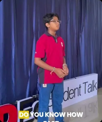 TED-Ed. A student speaking at an Orchids TED-Ed event.